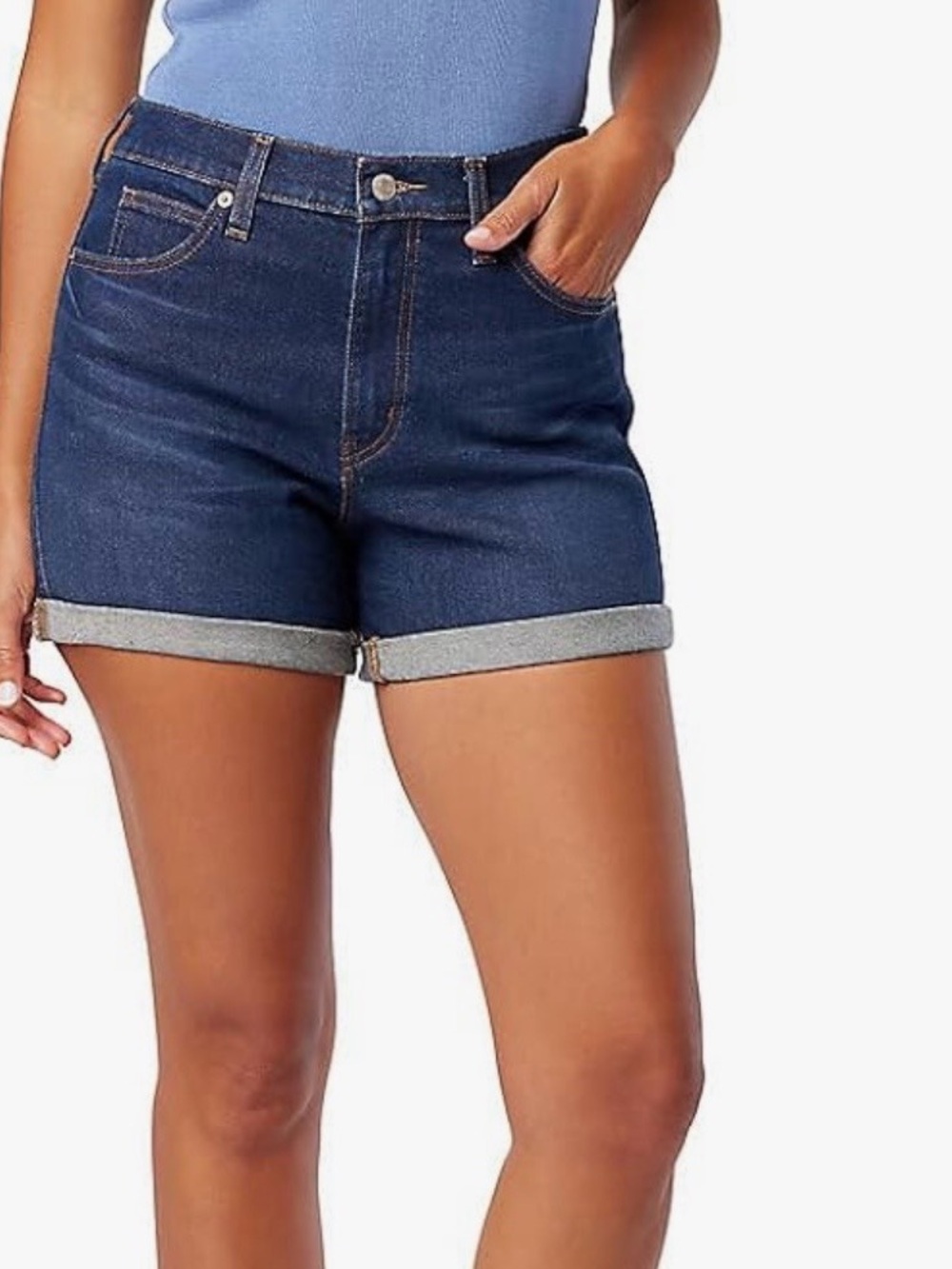 Levi's Dark Blue Rolled Cuff Denim Shorts